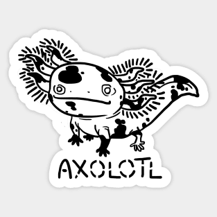 MOSAIC  WHITE BLACK AXOLOTL mud puppy t-shirt Sticker